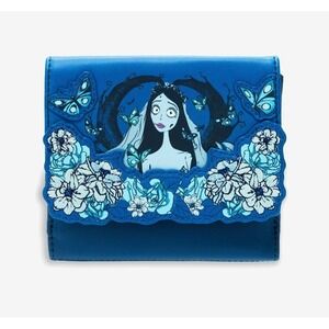 NEW! Loungefly The Corpse Bride Floral‎ Flap Snap Wallet! Whimsigoth Whimsical
